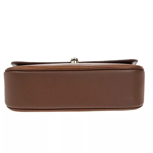 Burberrys Logo Nova Check Top Handle Hand Bag Leather Brown GHW - Picture 11 of 16